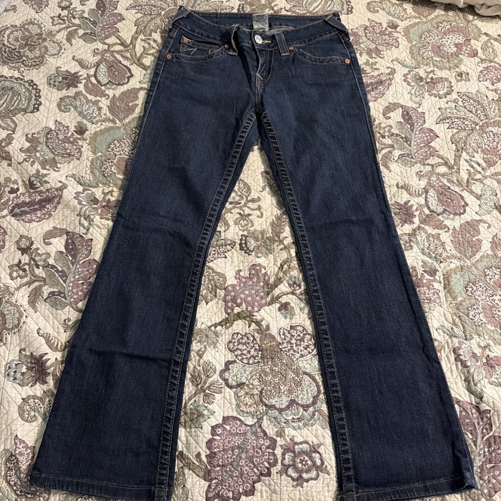 True Religion World Tour Section Hi Rise Bootcut Jeans Women's 28 Made USA Y2K
